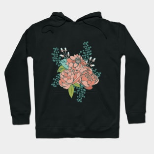 Moody Florals - Teal Hoodie